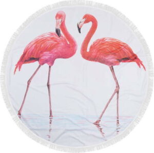 Barevná plážová osuška ze 100% bavlny Flamingos