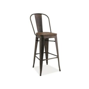 Barová židle Loft H-1 tmavý ořech/grafit SIGNAL meble