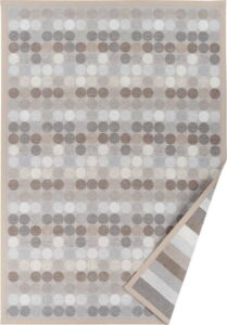 Béžový vzorovaný oboustranný koberec Narma Pallika