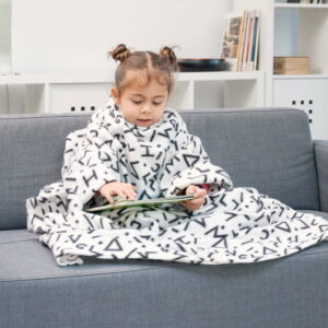 Bílá dětská deka s rukávy InnovaGoods Snug Symbols Kangoo InnovaGoods