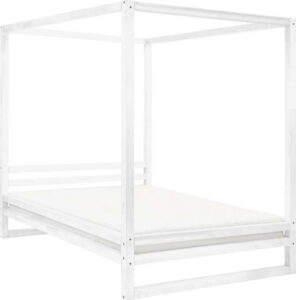 Bílá dřevěná dvoulůžková postel Benlemi Baldee