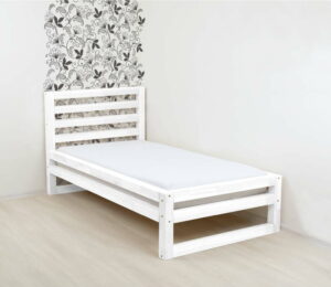 Bílá dřevěná jednolůžková postel Benlemi DeLuxe