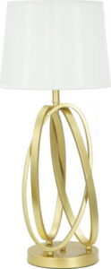 Bílá stolní lampa s konstrukcí ve zlaté barvě Mauro Ferretti Circle Mauro Ferretti