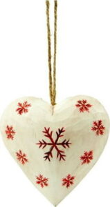 Bílá závěsná dekorace ve tvaru srdce Antic Line Heart Antic Line