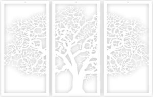 Bílý 3dílný nástěnný obraz Solid Tree Evila Originals