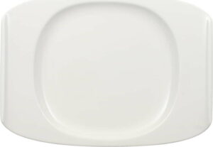 Bílý hranatý talíř z porcelánu Villeroy & Boch Urban Nature