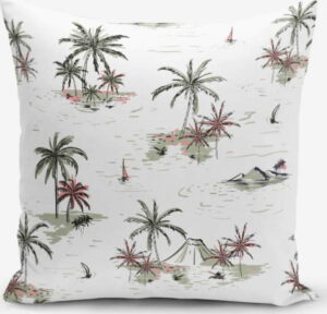 Bílý povlak na polštář Minimalist Cushion Covers Palm Adası