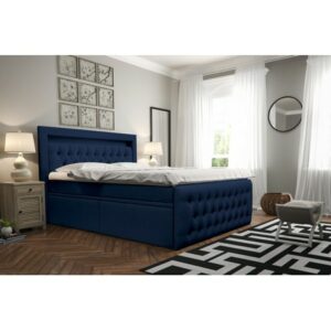 Čalouněná postel CESAR včetně úložného prostoru 160x200 Modrá KOLA