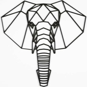 Černá nástěnná dekorace Elephant