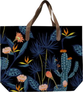 Černá plátěná taška s potiskem Surdic Cactus Surdic