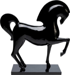 Černá soška koně Kare Design Proud Horse Kare Design