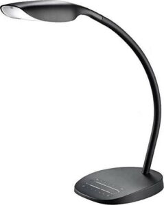 Černá stolní LED lampa Trio Swan