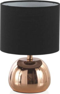 Černá stolní lampa s kovovým podstavcem v měděné barvě Geese