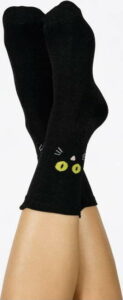 Černé ponožky DOIY Cat