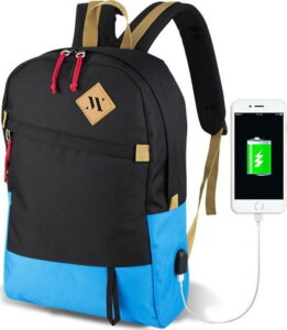 Černo-tyrkysový batoh s USB portem My Valice FREEDOM Smart Bag Myvalice