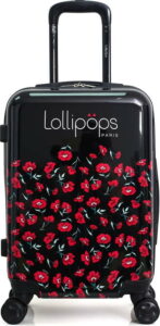 Černočervené skořepinové zavazadlo na 4 kolečkách Lollipops Poppy Lollipops