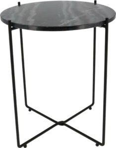 Černý odkládací stolek s mramorovou deskou Compactor Agneta Compactor