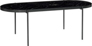 Černý stůl se skleněnou deskou Hübsch Table