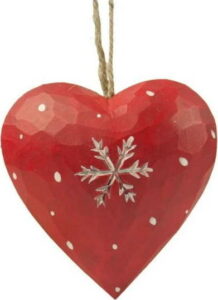 Červená závěsná dekorace ve tvaru srdce Antic Line Heart Antic Line