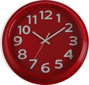 Červené nástěnné hodiny Versa In Time