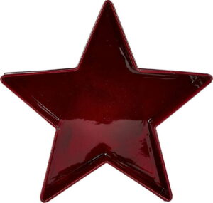 Červený servírovací tác ve tvaru hvězdy KJ Collection