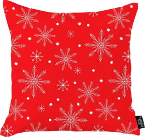 Červený vánoční povlak na polštář Apolena Honey Christmas Snowflakes