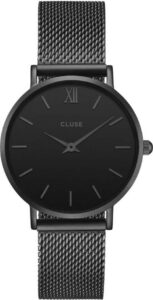 Dámské černé hodinky z nerezové oceli Cluse Minuit CLUSE