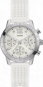 Dámské hodinky s bílým silikonovým páskem Guess W1025L1 Guess