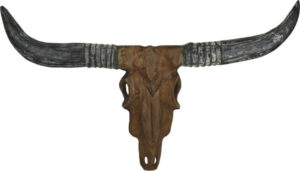 Dekorace z teakového dřeva HSM collection Buffalo Head