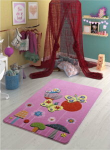 Dětský růžový koberec Confetti Butterfly Effect