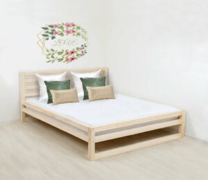 Dřevěná dvoulůžková postel Benlemi DeLuxe Naturaleza