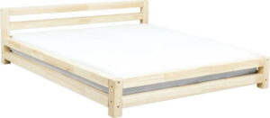 Dvoulůžková lakovaná postel z smrkového dřeva Benlemi Double