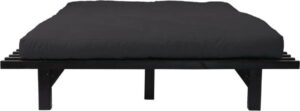 Dvoulůžková postel z borovicového dřeva s matrací Karup Design Blues Comfort Mat Black/Black