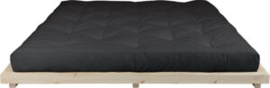 Dvoulůžková postel z borovicového dřeva s matrací Karup Design Dock Double Latex Natural Clear/Black