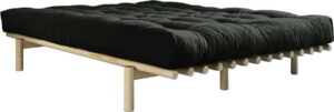 Dvoulůžková postel z borovicového dřeva s matrací Karup Design Pace Comfort Mat Natural Clear/Black