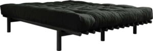 Dvoulůžková postel z borovicového dřeva s matrací Karup Design Pace Double Latex Black/Black
