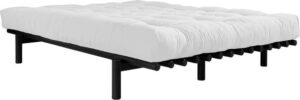 Dvoulůžková postel z borovicového dřeva s matrací Karup Design Pace Double Latex Black/Natural