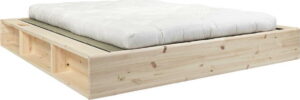 Dvoulůžková postel z masivního dřeva s futonem Double Latex a tatami Karup Design