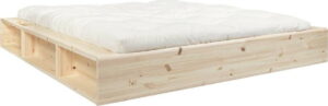 Dvoulůžková postel z masivního dřeva s úložným prostorem a futonem Comfort Karup Design