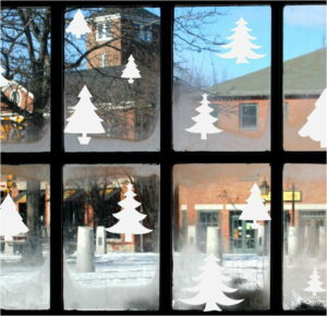 Elektrostatická vánoční samolepka Ambiance Bright White Christmas Trees Ambiance