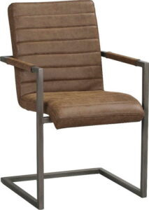 Hnědá židle s černým kovovým podnožím Rowico Clive Rowico