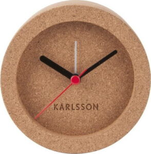 Hnědé stolní korkové hodiny s budíkem Karlsson Tom Karlsson