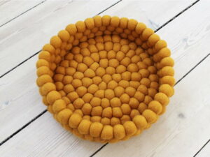 Hořčicově žlutý kuličkový vlněný úložný košík Wooldot Ball Basket