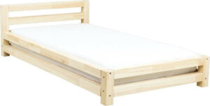 Jednolůžková lakovaná postel z smrkového dřeva Benlemi Single