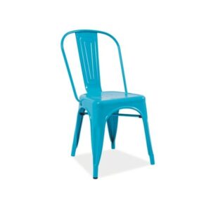 Kovová jídelní židle LOFT modrá SIGNAL meble