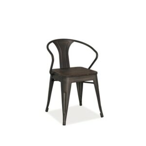 Kovová židle ALVA tmavý ořech/grafit SIGNAL meble