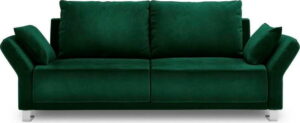 Lahvově zelený třímístná rozkládací pohovka se sametovým potahem Windsor & Co Sofas Pyxis Windsor & Co Sofas