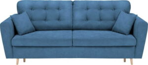 Modrá rozkládací pohovka s úložným prostorem Cosmopolitan Design Grenoble Cosmopolitan design