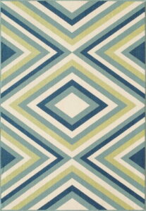 Modro-zelený venkovní koberec Floorita Rombi