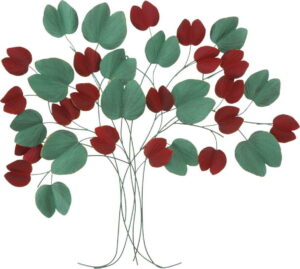 Nástěnná červeno-zelená nástěnná dekorace Mauro Ferretti Tree